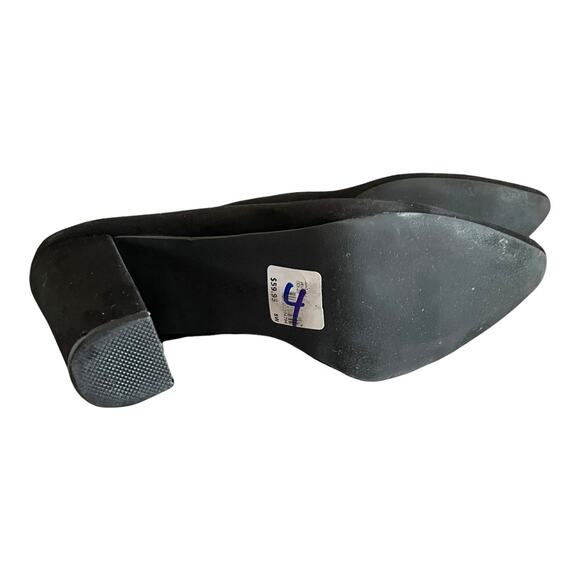 Lane Bryant Faux Suede Classy Black Block Heels Pumps - Picture 7 of 11